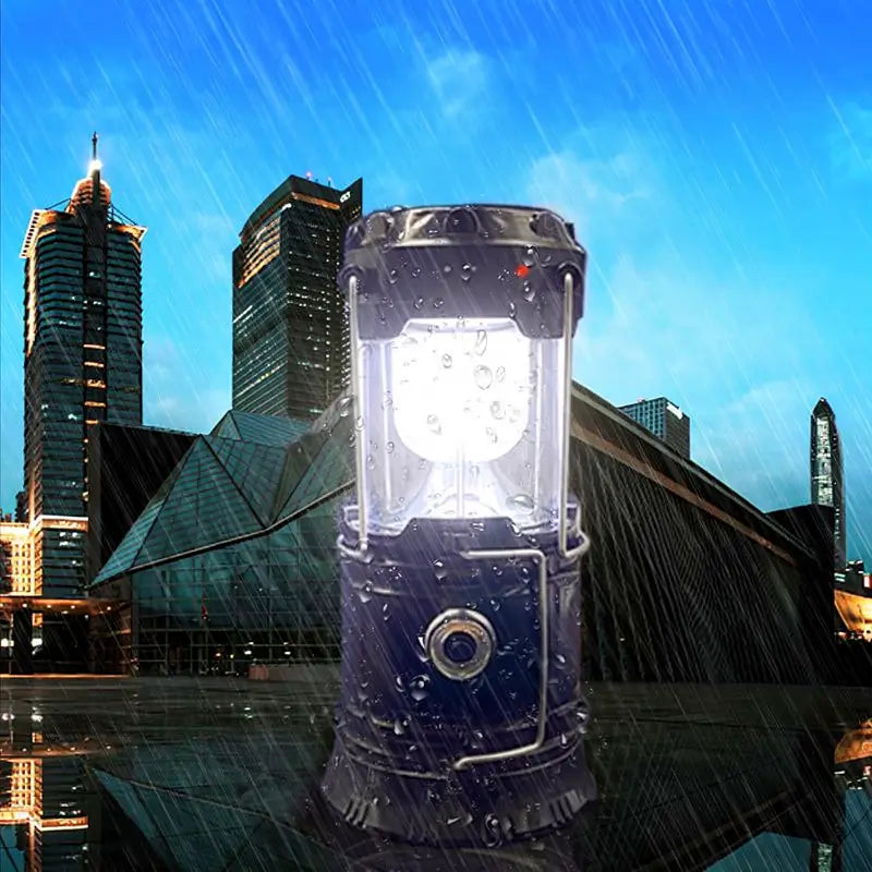 Paquete de 4 Lámparas LED de Camping Plegables y Portátiles, Impermeables, Recargables con Energía Solar y USB, Linterna para Emergencias en Interiores y Exteriores