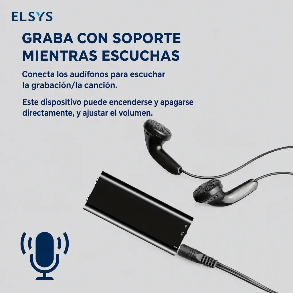 Grabadora digital de voz 8GB ultradelgada con activación por sonido, cancelación de ruido y reproducción para juntas, entrevistas y clases