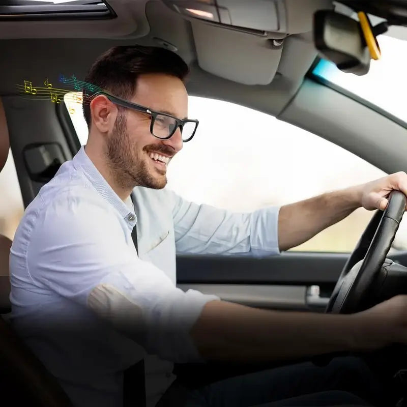 Lentes inteligentes con micas polarizadas de ajuste automático, bocina integrada, micrófono y filtro de luz azul para música y llamadas