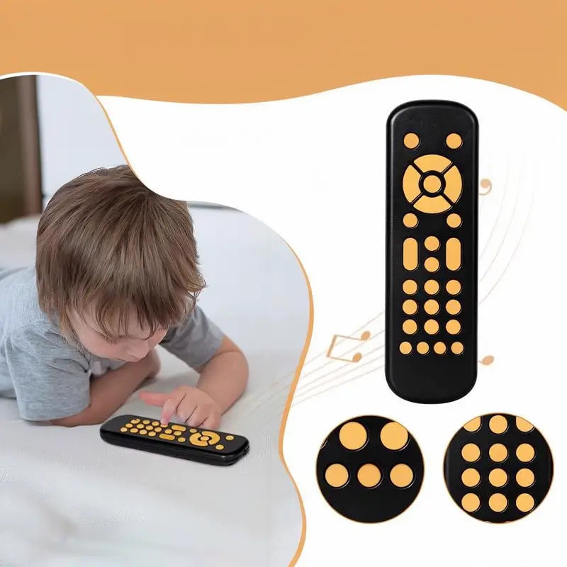 Control Remoto de Juguete para Bebé de 6 Meses+ con Música, Control de TV con Luces y Sonidos Reales, Juguete Musical Multilingüe (Inglés, Francés y Español), Libre de BPA
