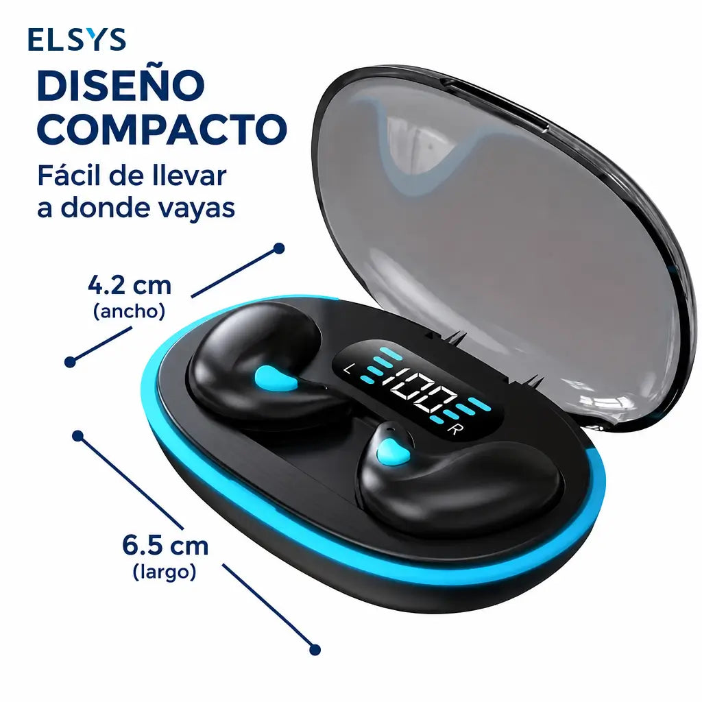 Audífonos Bluetooth 5.3 inalámbricos compactos con micrófono y aislamiento de ruido para llamadas, ejercicio y home office en celular y computadora