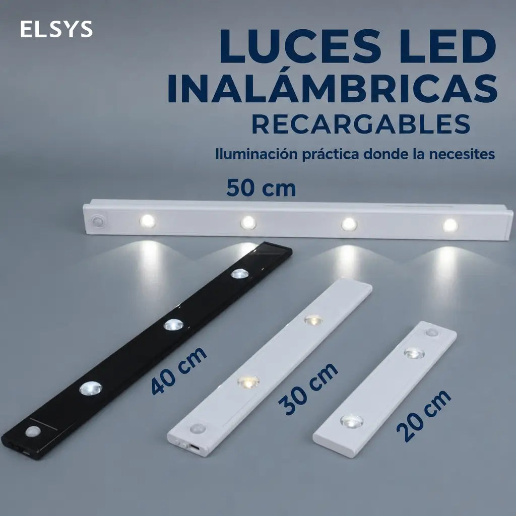 Lámpara LED ultradelgada con sensor de movimiento, recargable por USB y luz regulable para clóset, cocina, recámara e interiores