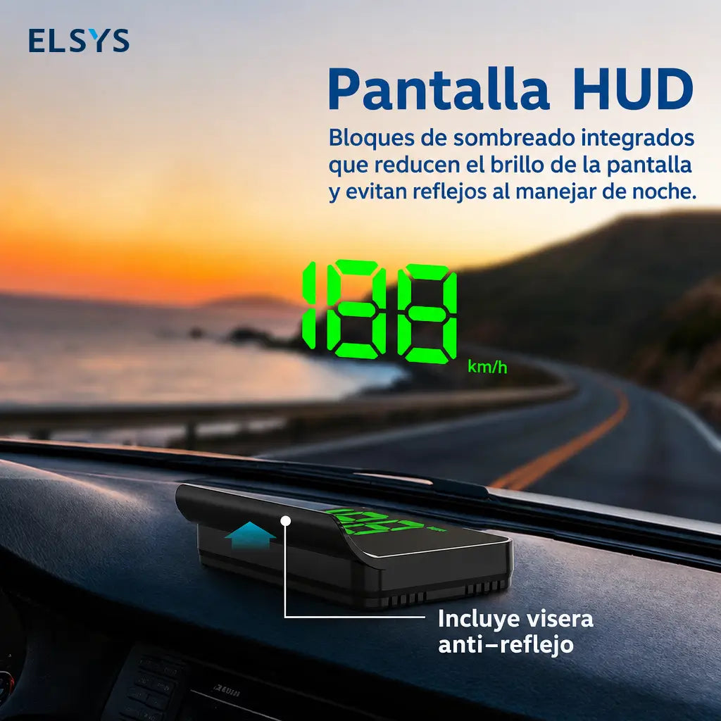 Velocímetro digital HUD GPS K1 con brillo automático y proyección en parabrisas para autos, camionetas, motos y lectura clara en carretera