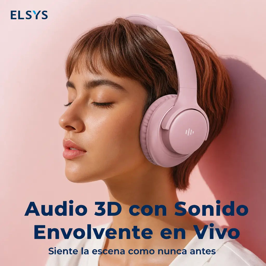 Audífonos over-ear inalámbricos 5.4 plegables con micrófono, 65 h de batería para música, llamadas, celular y computadora en casa, escuela o viajes