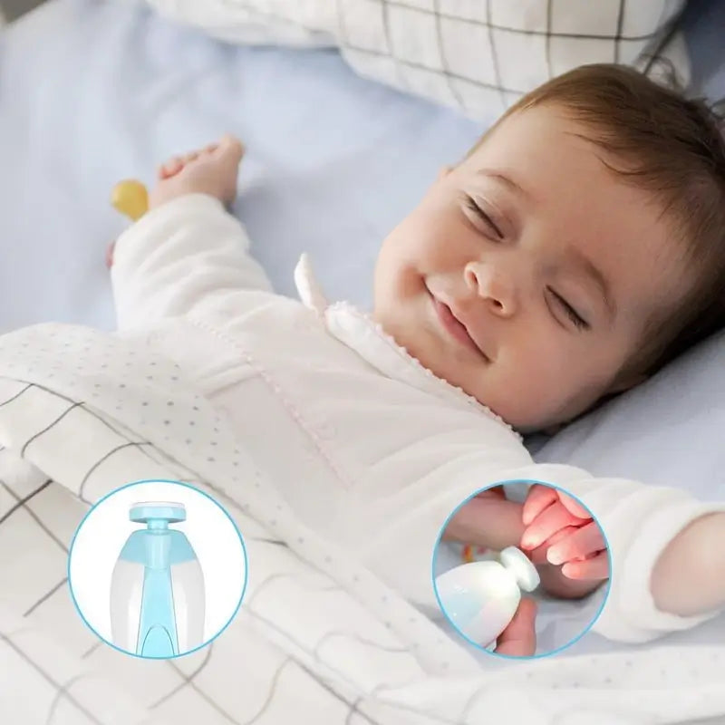Lima de Uñas Eléctrica para Bebé 6 en 1, Kit de Manicura y Pedicura para Niños y Adultos - Set de Aseo Portátil con 4 Accesorios