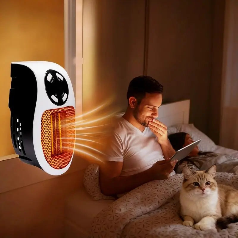 Calentador Eléctrico de Pared para Espacios Pequeños y Cuarto de Mascotas, Calefactor Compacto con Control Remoto, Termostato Ajustable, Temporizador y Pantalla LED, Ideal para Baño