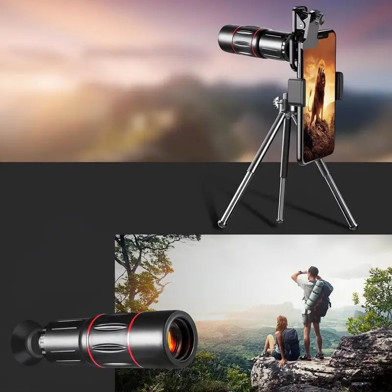 Lente Telescópico Profesional para Celular, Zoom Óptico HD 28X-36X con Adaptador Universal. Ideal para Conciertos, Estadios y Paisajes.