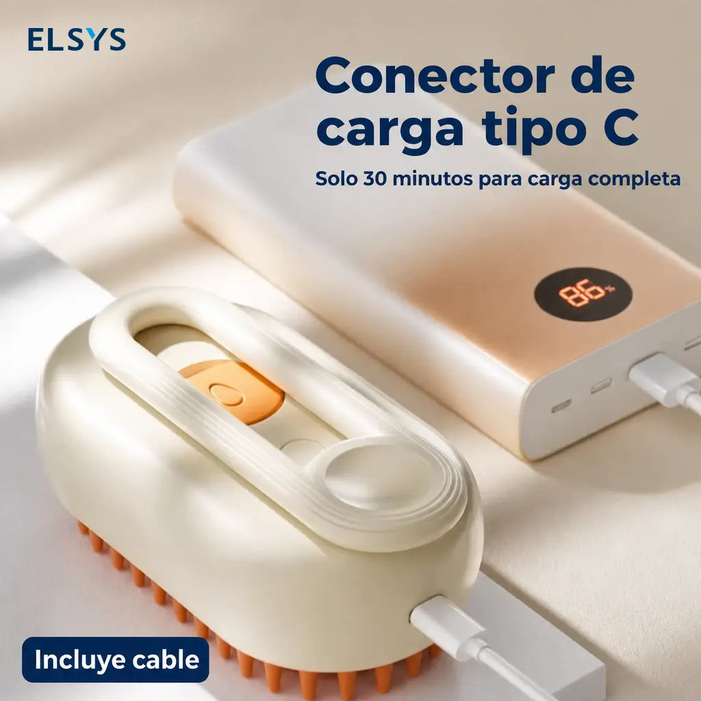 Cepillo vaporizador para mascotas con depósito integrado para desenredar sin jalones y suavizar todo tipo de pelaje en perros y gatos en casa