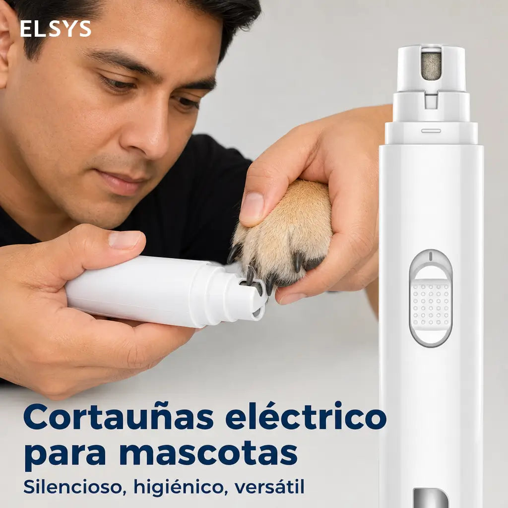 Cortador de uñas para mascotas inalámbrico, agarre ergonómico y operación silenciosa para grooming de perros y gatos en casa con comodidad