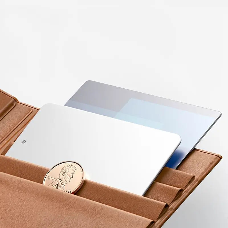 Localizador Inteligente Delgado para Cartera, Rastreador Bluetooth Recargable, Impermeable IP68, Compatible con iOS, Tarjeta Magnética con Botón