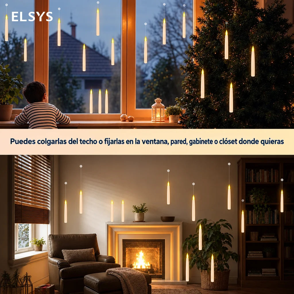 Velas flotantes LED sin flama con control de varita