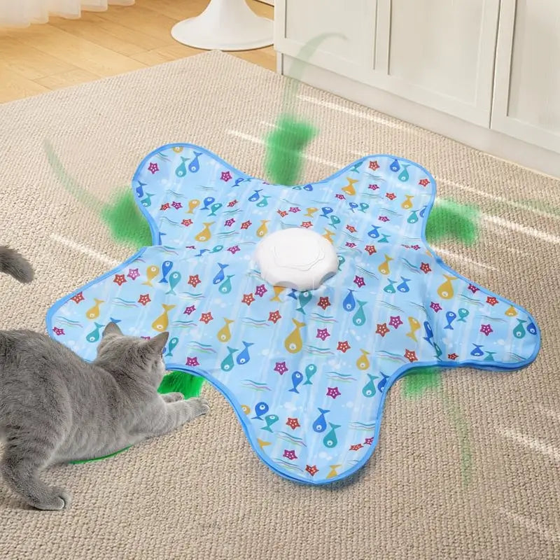Juguete Interactivo para Gatos con Pluma de Movimiento Aleatorio, Juguete de Escondite Recargable para Gatos Aburridos, Ejercicio en Casa y Alivio del Aburrimiento para Todas las Razas