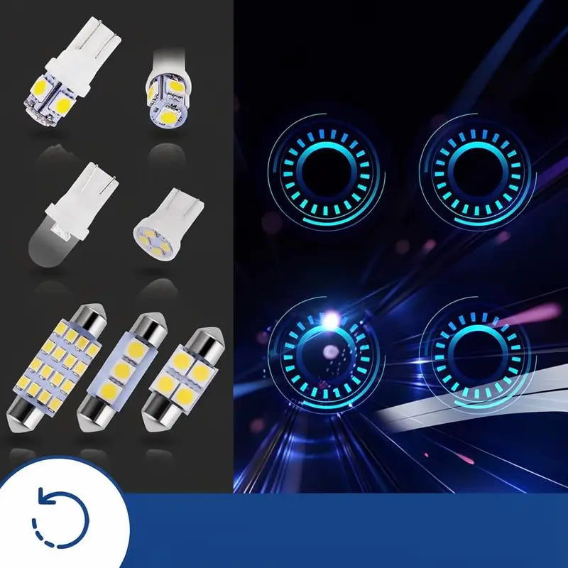 Kit de 42 Luces LED Blancas para Interior de Auto, Focos de Domo, Mapa y Placa, Bombillas DE3175 T10 194 de 31mm y 41mm para Camionetas