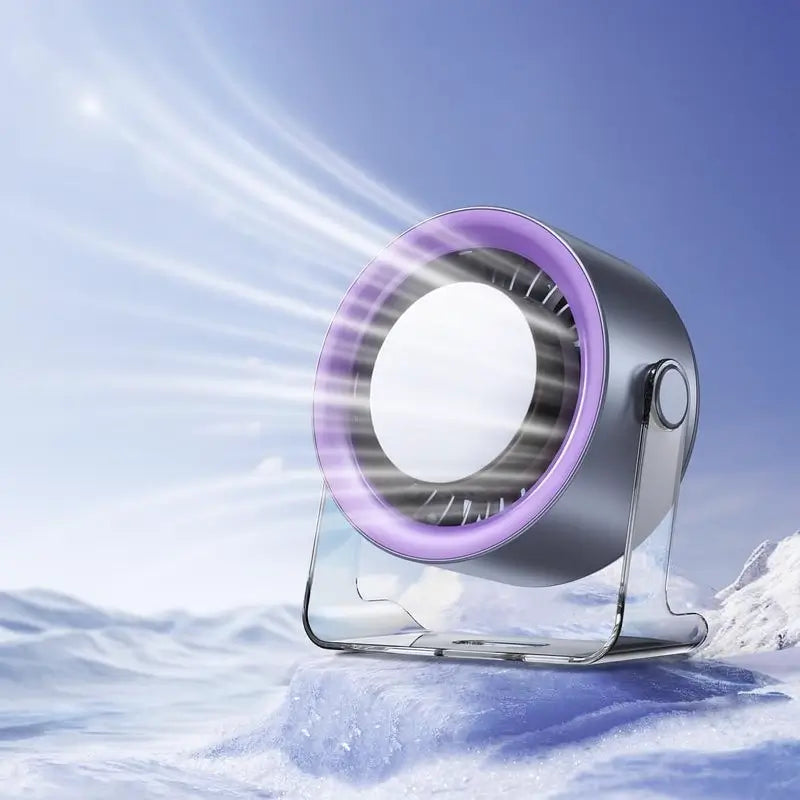 Ventilador de Escritorio Turbo Portátil para Oficina y Viajes con Pantalla Digital de 100 Velocidades Silencioso con Batería Recargable y Doble Modo de Ajuste