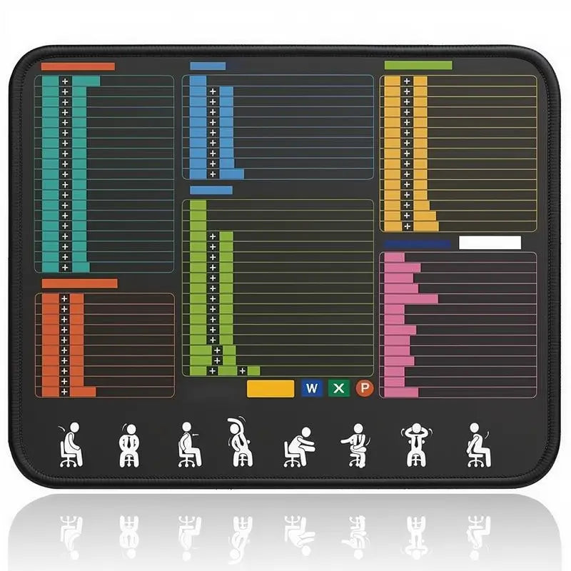Mouse Pad Extragrande con Atajos de Excel | Tapete de Escritorio XXL para Oficina y Gaming | Bordes Reforzados Antideslizantes | Ideal para Usuarios de Hojas de Cálculo (90x40 cm)