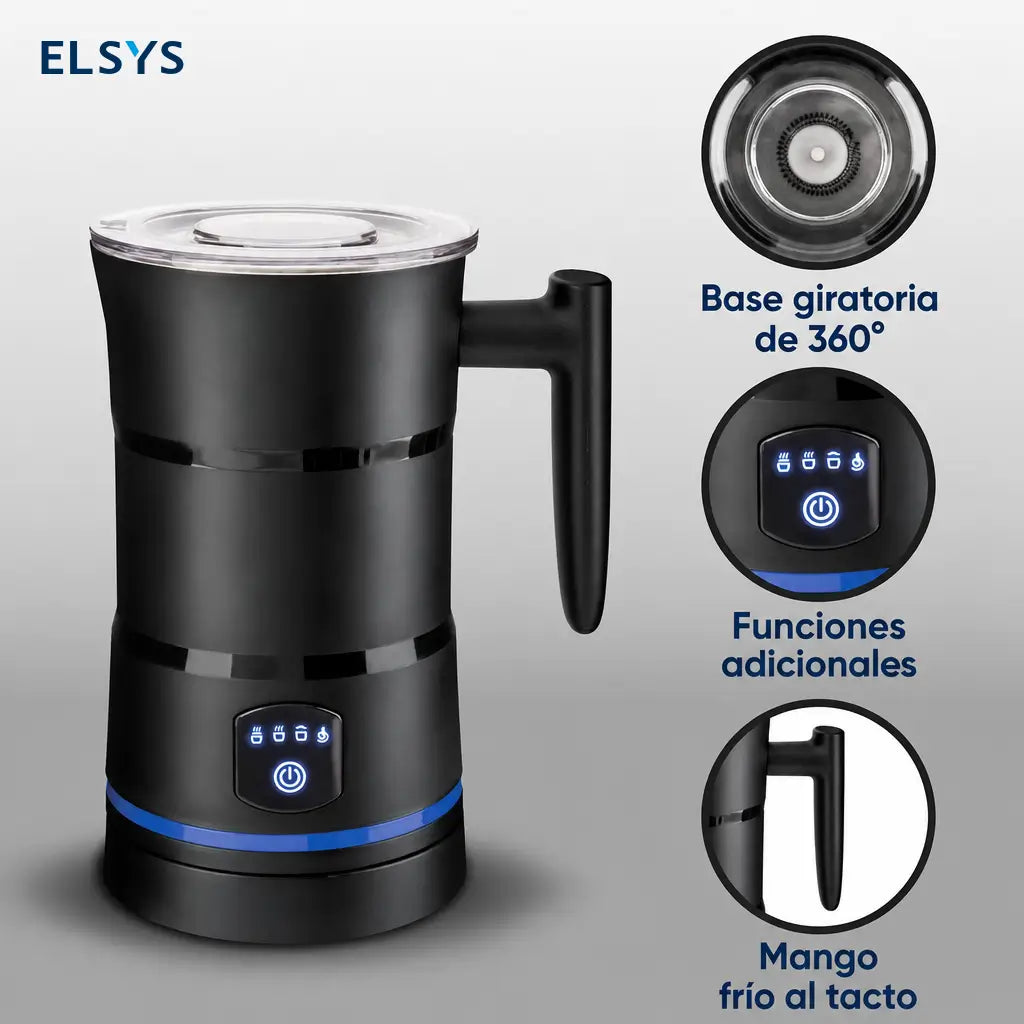 Espumador de leche compacto y silencioso con calentamiento para preparar lattes, capuchinos, chocolate caliente y bebidas en oficina sin complicaciones diarias
