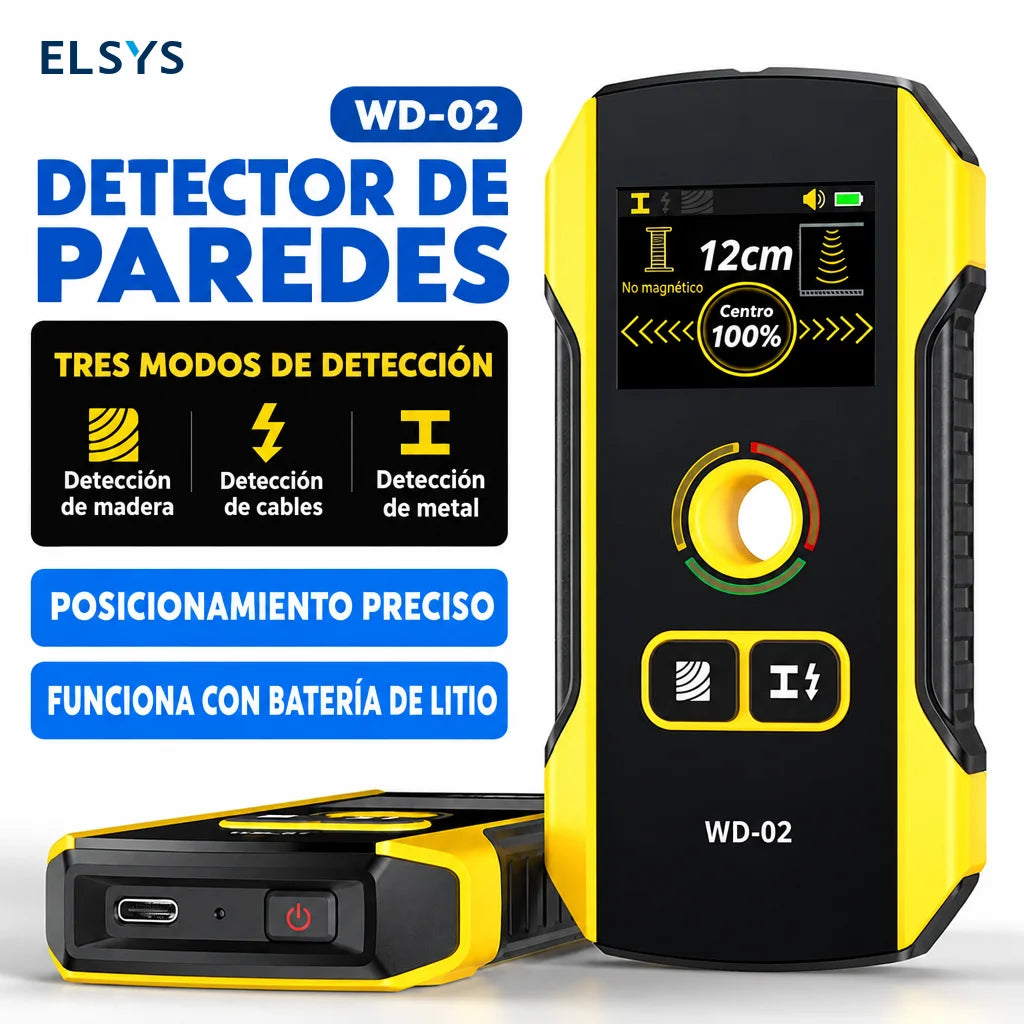 Detector de pared digital con 3 modos de detección
