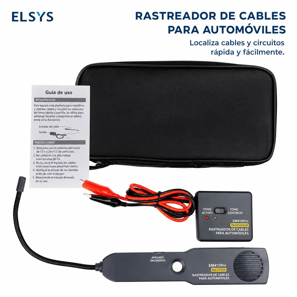 Probador de circuitos automotrices DC <42V con detector de cortos y cables abiertos para diagnóstico rápido y reparación eléctrica de autos