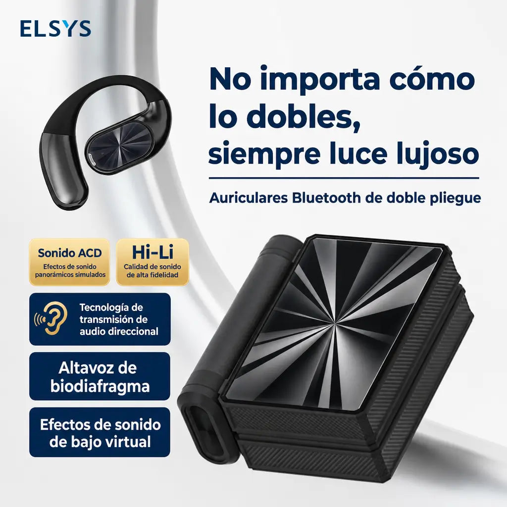 Audífonos inalámbricos open-ear Bluetooth 6.0 con gancho ergonómico, ENC y batería de 100 h para deporte, trabajo y viaje