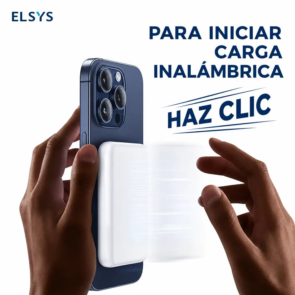 Power bank magnético 5000mAh con carga inalámbrica rápida para iPhone 12 a 17, ideal para mochila, escuela, viajes y oficina