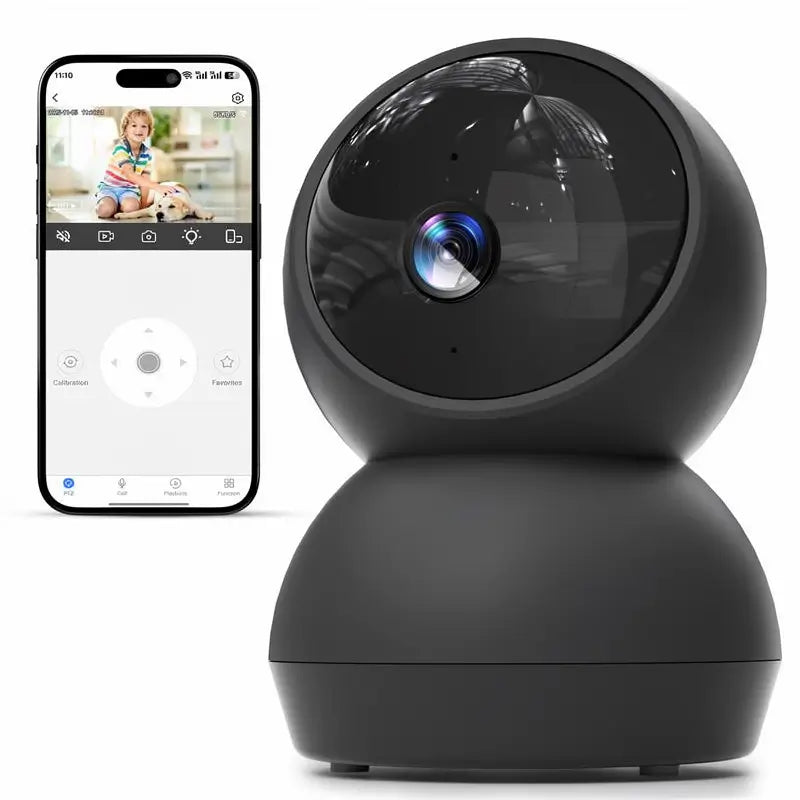 Cámara de Seguridad WiFi 6 2K Doble Banda 2.4G/5G, Monitor 3MP para Interiores, 360° Pan/Tilt, Detección de Humanos, Compatible con Alexa