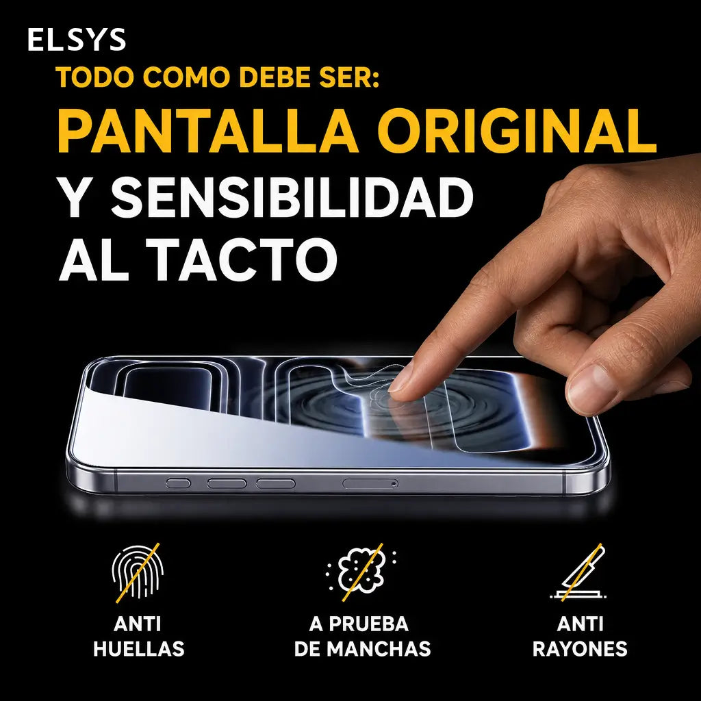 Protector de pantalla 2 piezas de vidrio templado, resistente a rayones y huellas, con instalación fácil para iPhone, Samsung y Google compatibles
