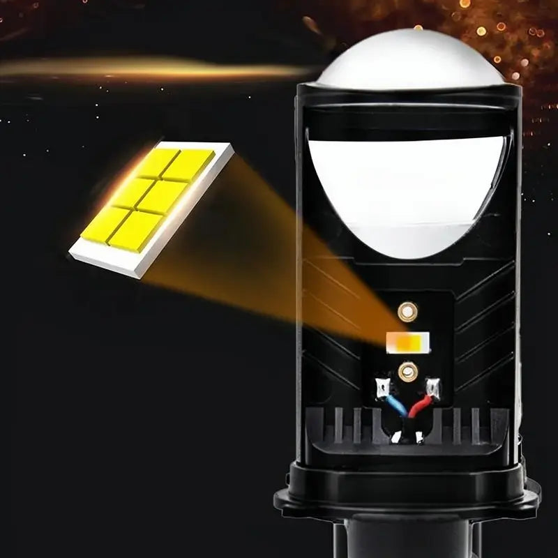 Kit de Focos Proyectores Láser H4 Alta y Baja 22000LM - Luz Blanca 6500K, IP68, Canbus