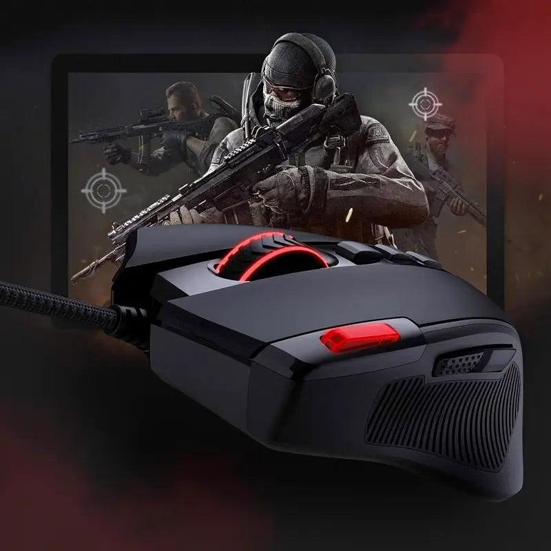 Mouse Gamer Alámbrico Óptico M612 Predator con RGB, 8000 DPI, 11 Botones Programables y 5 Modos de Retroiluminación, Botón de Disparo Rápido
