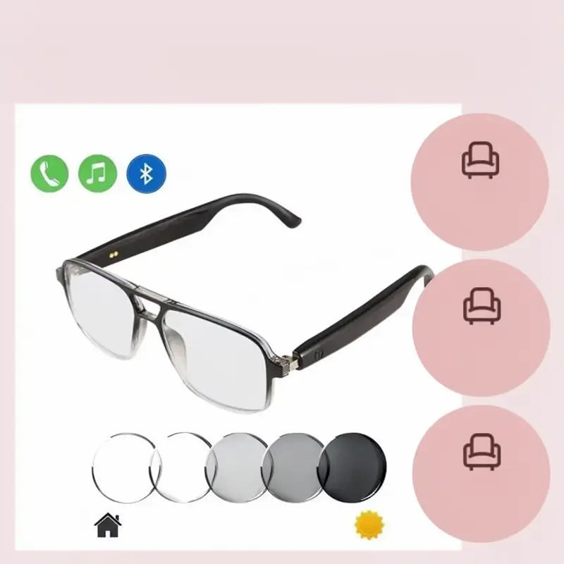Lentes Inteligentes Inalámbricos con Armazón en Degradado, Micas Polarizadas con Autotintado, Audio Bluetooth, Micrófono y Altavoz Integrados, para Deporte y Exterior, Unisex, Resistentes al Agua