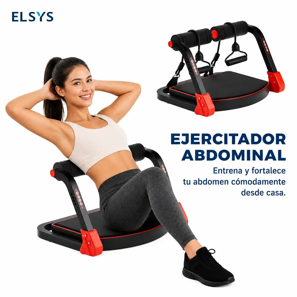 Máquina abdominal plegable con resistencia ajustable y rebote automático para entrenar core y cuerpo completo en casa sin ocupar mucho espacio