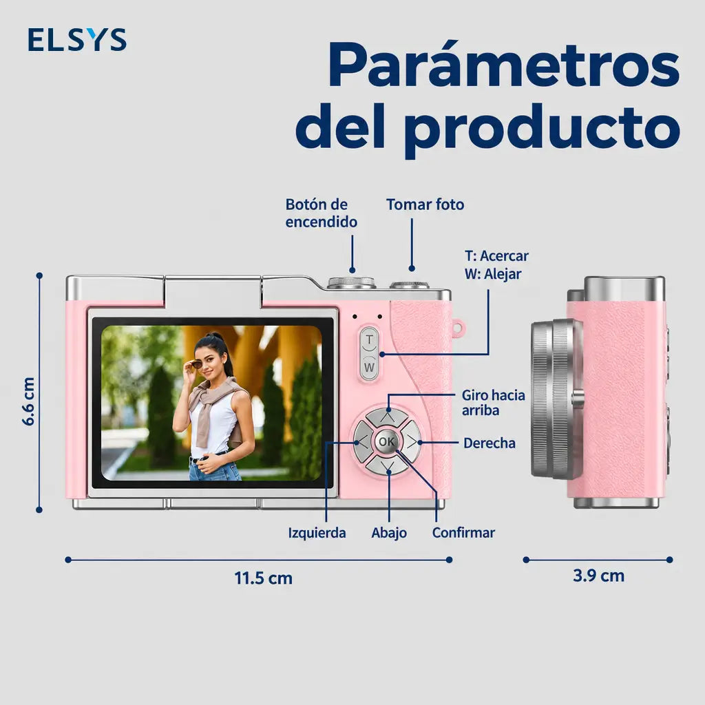 Cámara digital de bolsillo 1080p con filtros creativos, juegos integrados y pantalla plegable para principiantes y vlogging en viajes escolares diarios