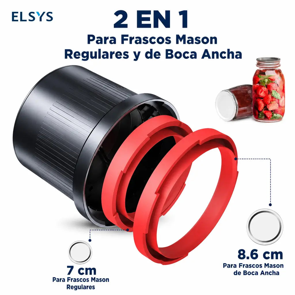 Kit sellador al vacío eléctrico para frascos Mason de boca ancha y regular, bolsas y botellas, conservación automática de alimentos en casa