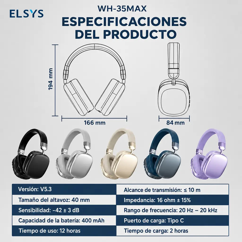 Audífonos Bluetooth 5.3 con cancelación de ruido, sonido HIFI y micrófono para gaming, música y llamadas en celular iPhone y Android
