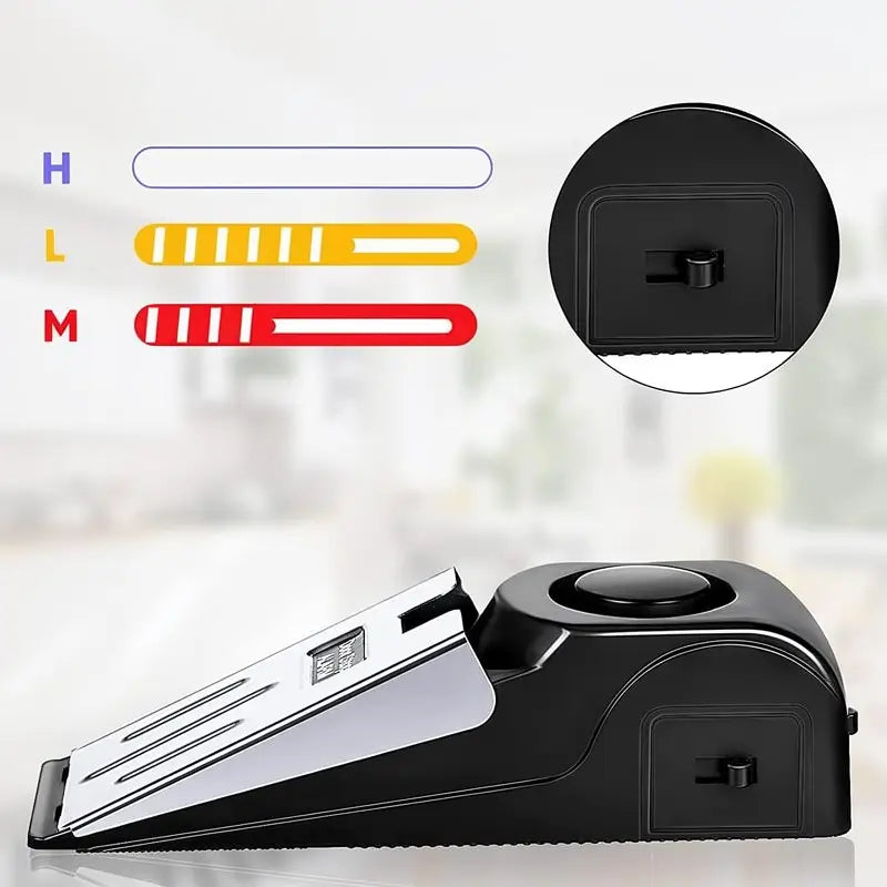 Alarma de Tope de Puerta para Seguridad en el Hogar - Fácil Instalación sin Herramientas, 3 Modos de Sensibilidad, Alarma Antirrobo de 120 dB, Acero Inoxidable Resistente a la Presión, Alerta Instantánea