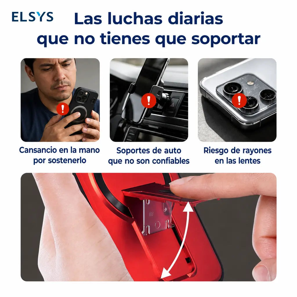 Funda multifuncional para iPhone con soporte invisible, protección de cámara y aro magnético para uso diario y manejo cómodo en tu celular