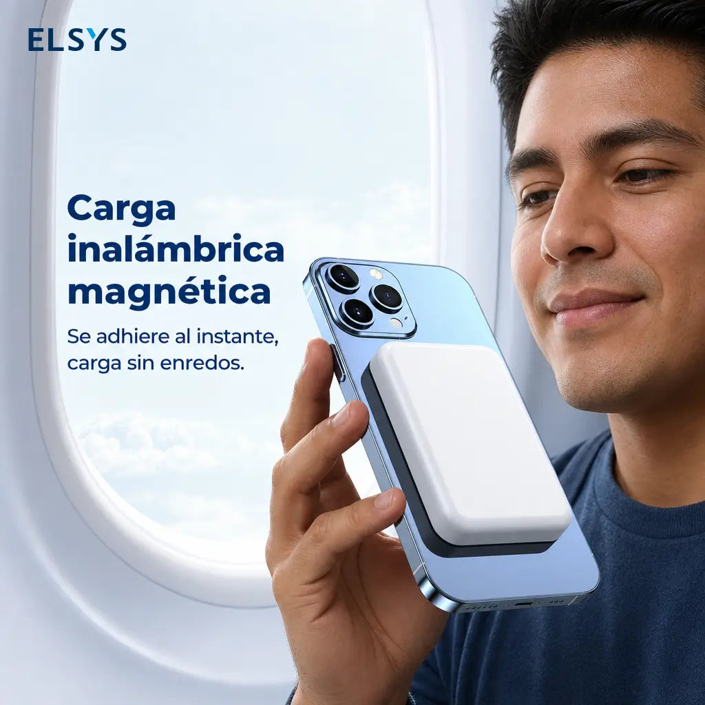 Batería magnética 5000mAh compatible con MagSafe para iPhone 12 a 16, cargador inalámbrico compacto para viajes, oficina y uso diario cotidiano