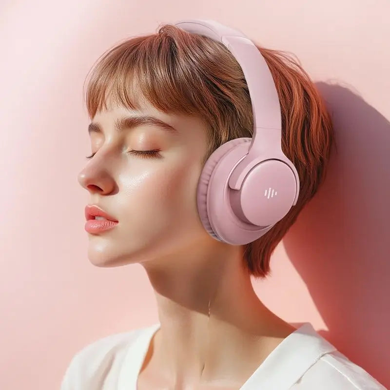 Audífonos de Diadema Plegables con Micrófono, Cascos Estéreo con Bajos Potentes, Ligeros y Portátiles para PC y Celulares