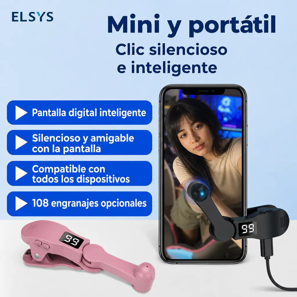 Soporte USB para celular con auto toque, rotación 180° y hasta 99 clics por minuto para juegos y transmisiones en vivo cómodas