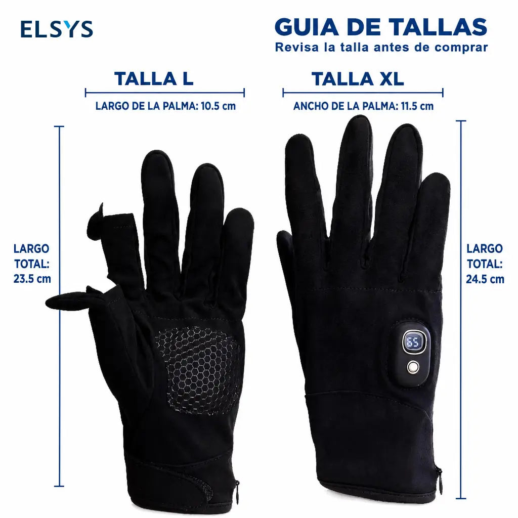 Guantes térmicos recargables con pantalla digital y 5 niveles de calor para ciclismo y actividades al aire libre en clima frío diario