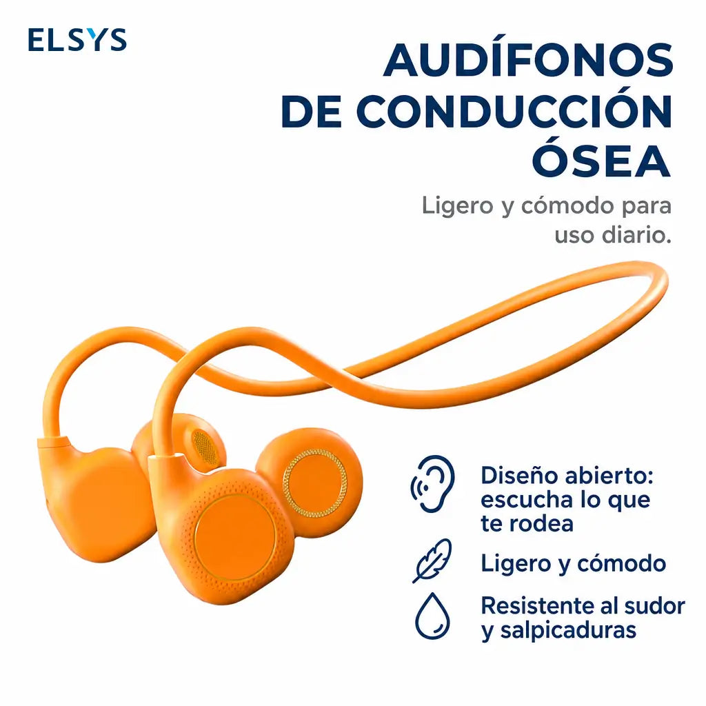 Audífonos deportivos open-ear Bluetooth 5.4 resistentes al sudor, con batería de 8 horas y ajuste seguro para correr diario