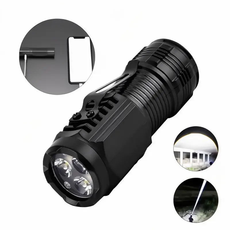 Paquete de 2 Mini Linternas Potentes: Lámparas para Camping con 3 Modos y Enfoque Ajustable, Recargables por USB