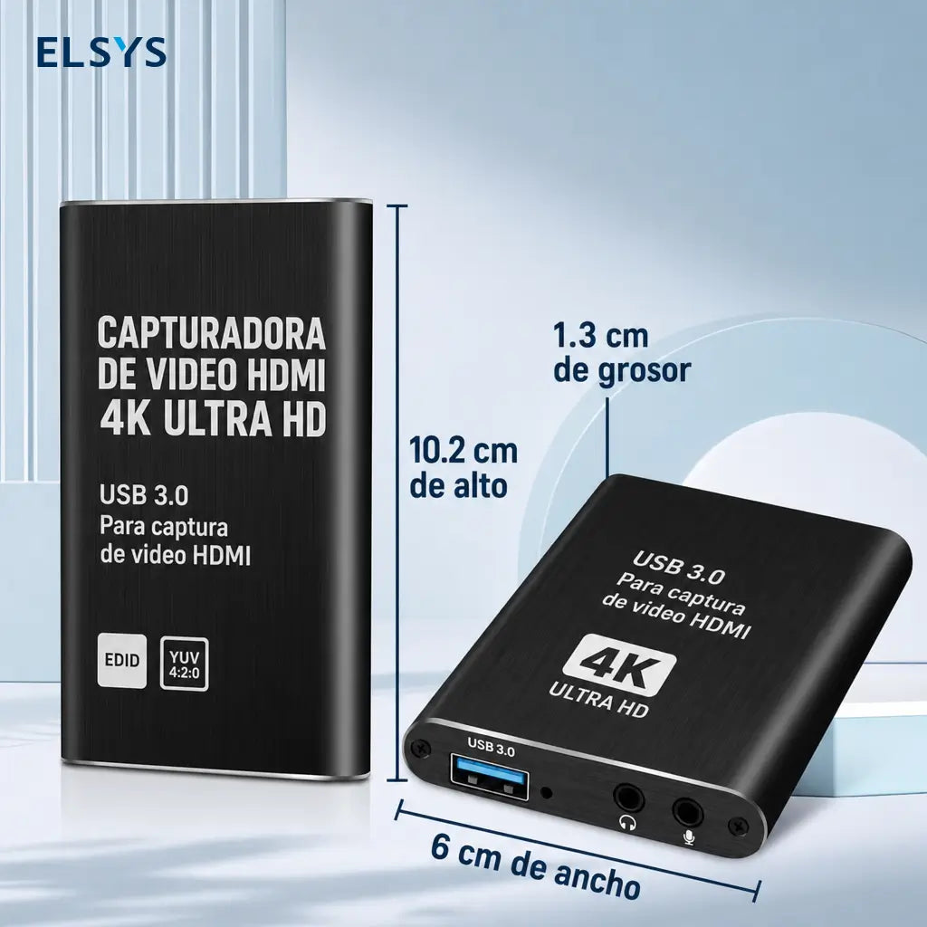Tarjeta de captura HDMI para Nintendo Switch, PS4 y PS5 con audio 3.5mm, ideal para directos, clases y reuniones en computadora sin drivers