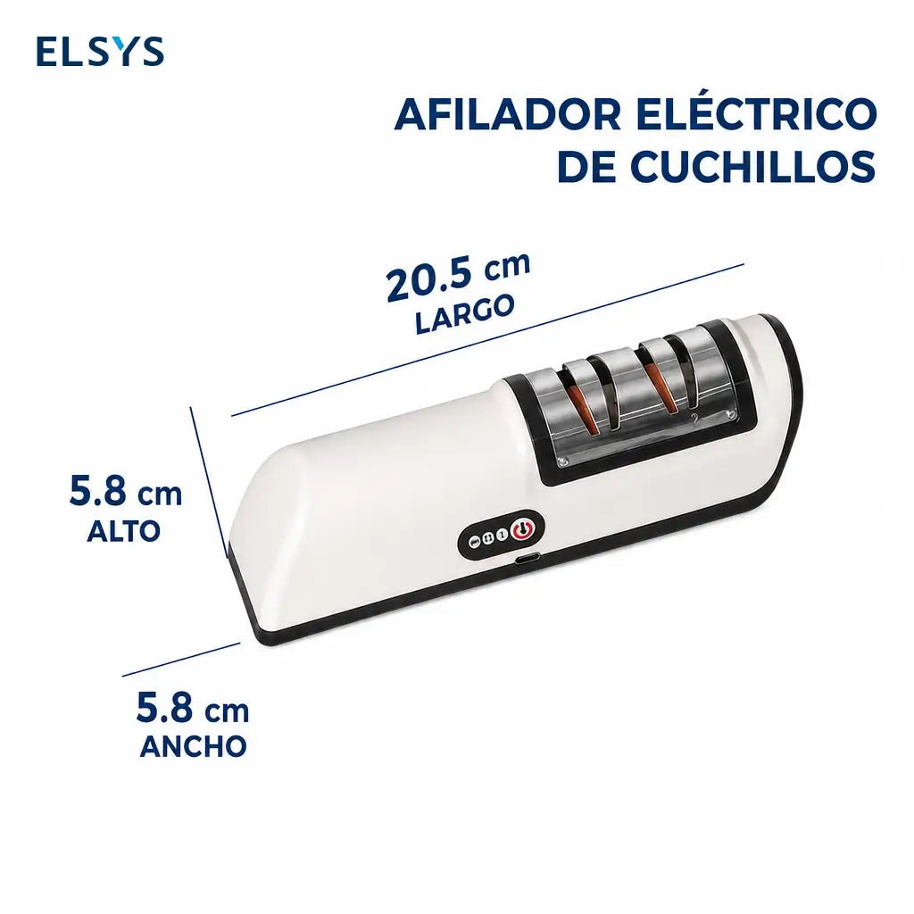 Afilador eléctrico recargable para cuchillos de cocina con ranuras multiuso, ángulo ajustable y diseño compacto para preparar en la cocina diaria