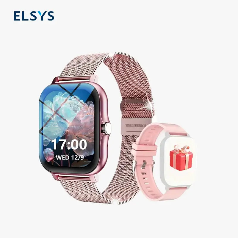 Reloj Inteligente Multifuncional, Reloj Digital de Moda con 2 Correas, Reloj Deportivo con Modos Multideporte y Llamadas para Mujer y Hombre