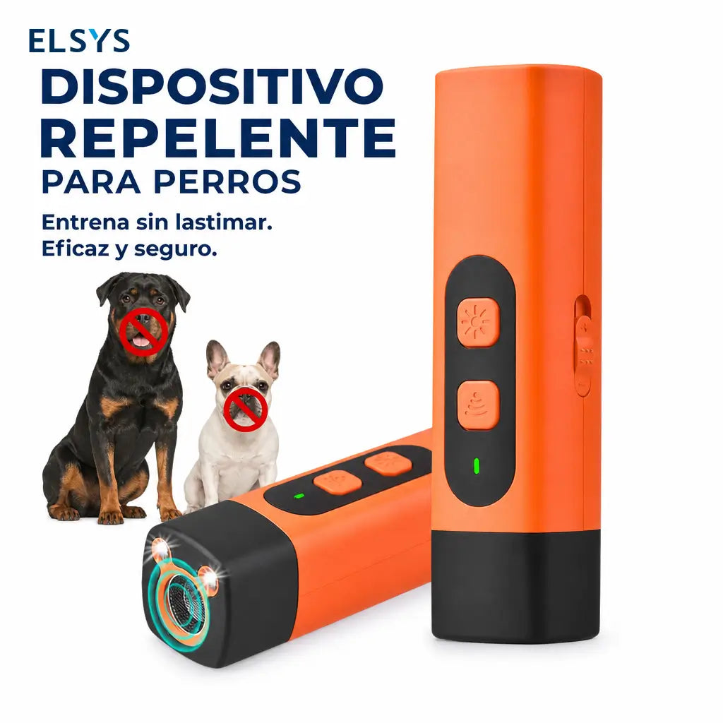 Dispositivo sónico recargable para entrenamiento canino con linterna LED y alcance de 9.1 m (30 ft) para ladridos diarios