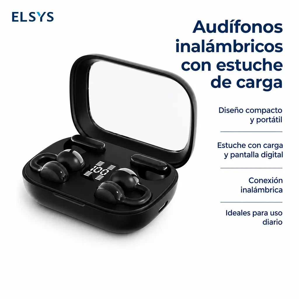 Auriculares inalámbricos Bluetooth 5.4 2 en 1 con modo in-ear y clip-on para música, llamadas claras y gaming sin cables diario