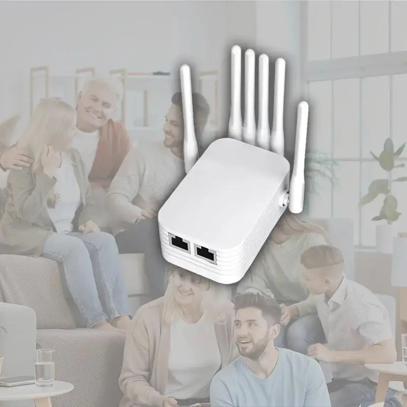 Extensor de Rango WiFi 2.4GHz, Repetidor Inalámbrico con Ethernet 300Mbps, Amplificador de Señal para Hogar Cobertura 550 m² para 50 Dispositivos