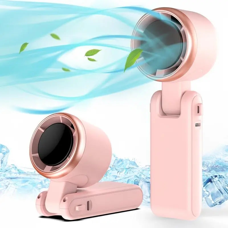 Ventilador Turbo Portátil de Mano, 5 Velocidades, Batería de 4000mAh, Hasta 10 Horas de Uso, Mini Ventilador Recargable 3 en 1 con Tecnología Air Turbo para Viajes y Actividades al Aire Libre
