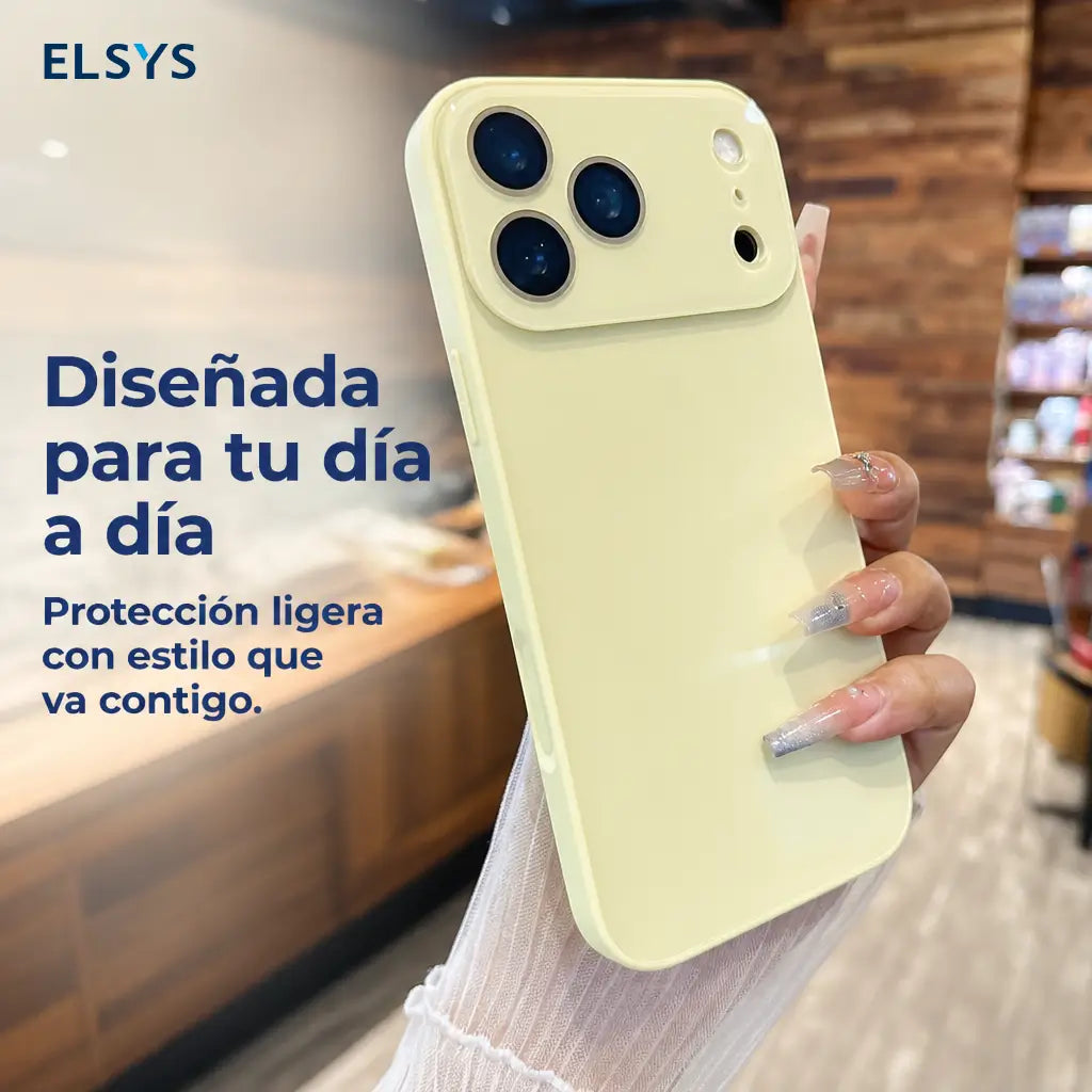 Funda delgada con textura cristal para iPhone 14/15/16/17 — antihuella y protección diaria contra golpes