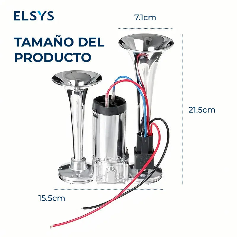 Kit de claxon de aire doble MOVATEK 12V 130dB con compresor para camiones, camionetas, autos, barcos y alarma de seguridad